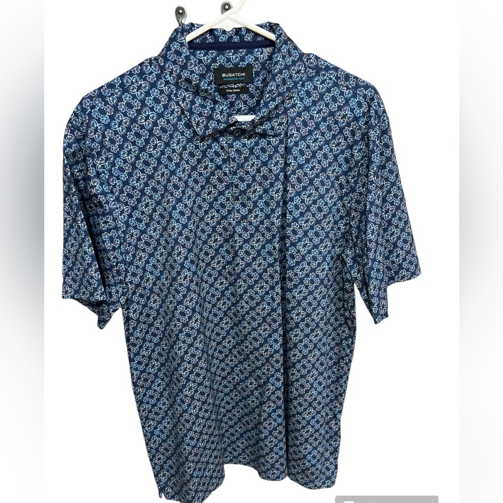 Bugatchi Oooh Cotton Tech short sleeve polo. Large.